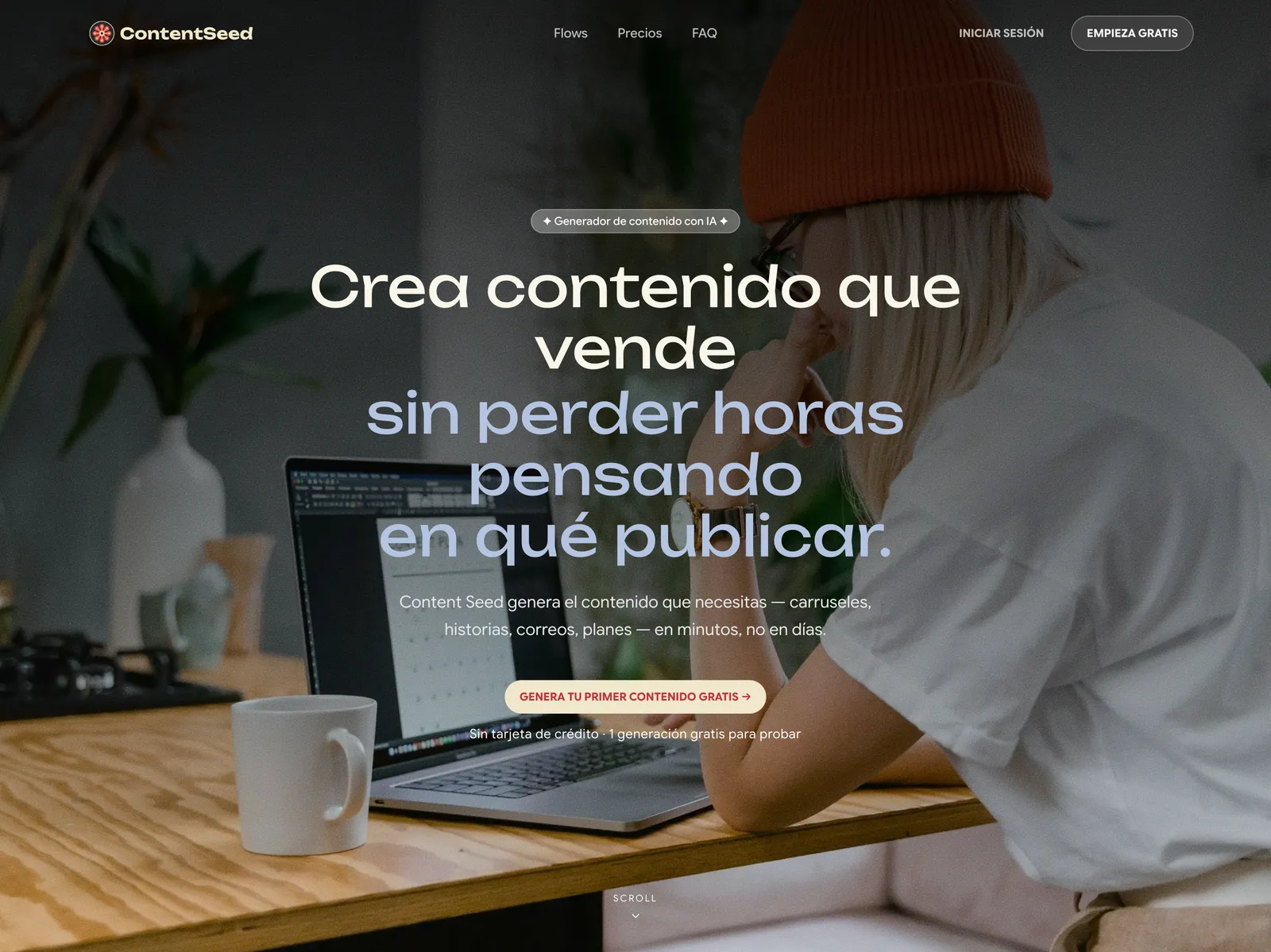 Content Seed landing page hero