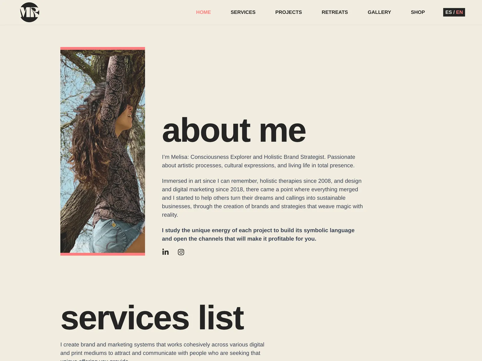 Melisa Redondo portfolio screenshot 2